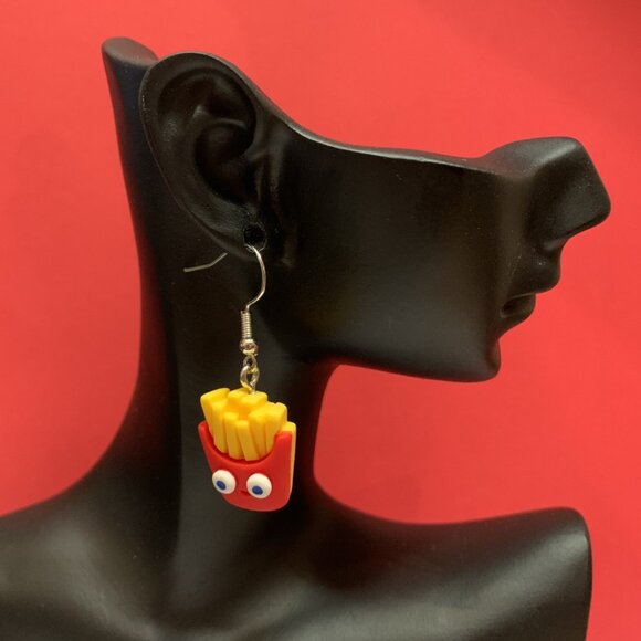 French Fry Earring, Fry Earring, Funny Food Earring, Cute Earring, Gift Idea - Picture 3 of 5